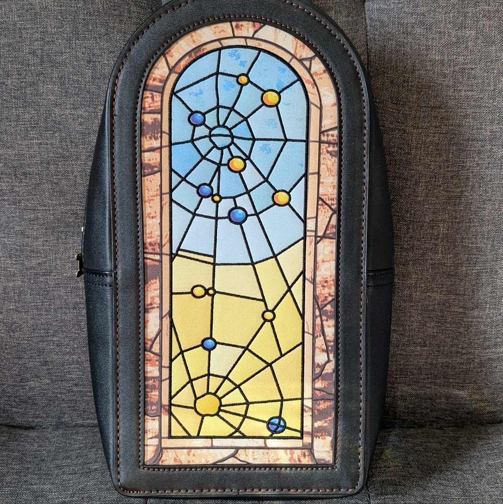 Oblong Box Shop Winchester Stained Glass Window Backpack